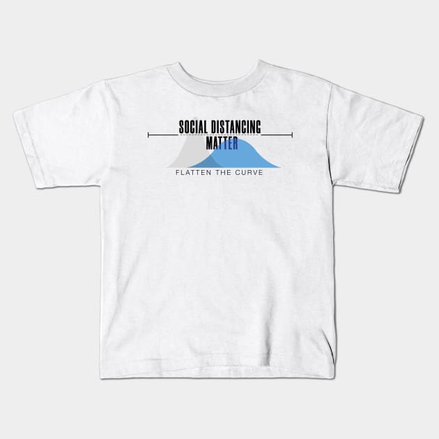 Flatten the curve with social distancing Kids T-Shirt by yayo99